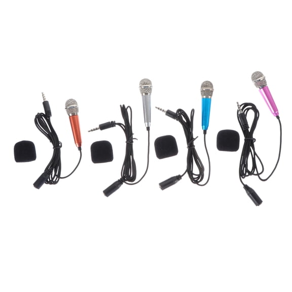 ETEREAUTY Back to School 4Pcs Vocal Microphone Metal Rose Red Handheld Microphone For Home Karaoke