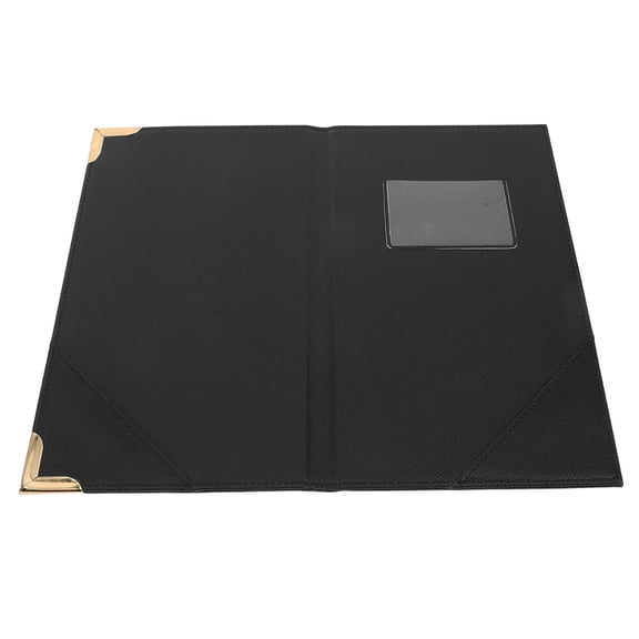 ETEREAUTY Black Drink Menu Binder with Integrated Grip Slots for Restaurant and Hotel Organization