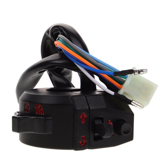ETEREAUTY Black Motorcycle Spotlight Switch Handlebar Control with Turn Signal and Horn Function