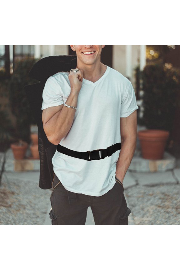 Black Waist Wallet Money Belt with Sweat Resistant Material for Running and Hiking