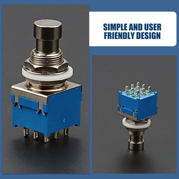 ETEREAUTY Blue Metal Guitar Foot Switch 9 Pin Durable Pedal for Guitar Effects and Amplifier