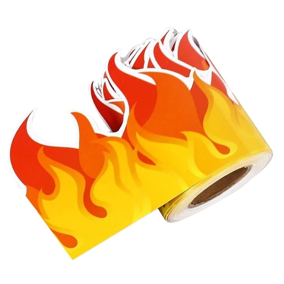 ETEREAUTY Fire-Themed Bulletin Board Border Roll with Realistic for Classroom, Party, and Event Decoration