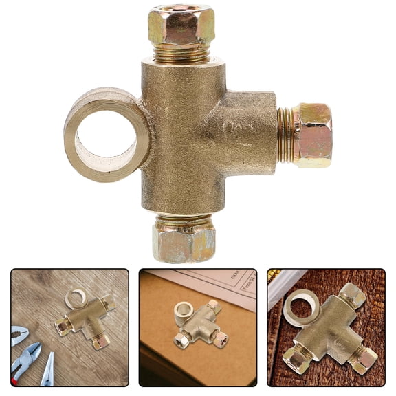ETEREAUTY Car Brake Line Fitting Brass Tee Connector with Thread Design for Simple Installation