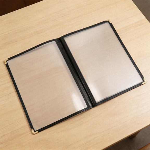 ETEREAUTY Clear Restaurant Menu Folder with Soft Loose Leaf Binder Shell for Easy Updates and Elegant Presentation