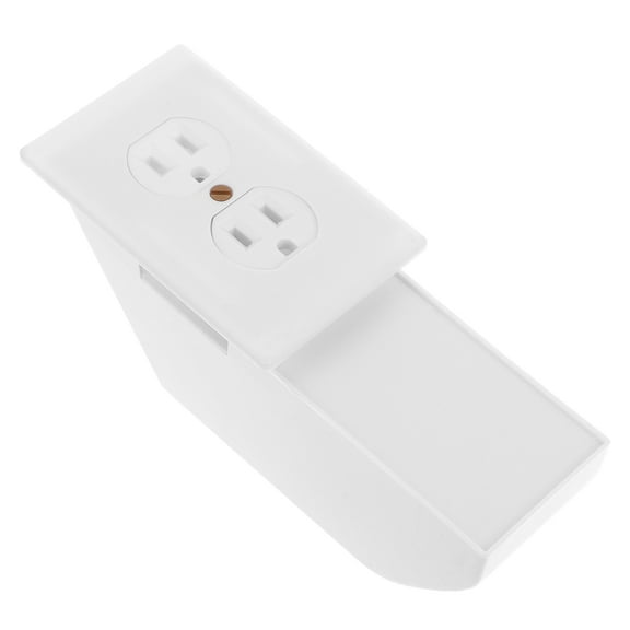 ETEREAUTY Creative White Fake Socket Storage Box with Key Lock and Hidden Wall Outlet Safe