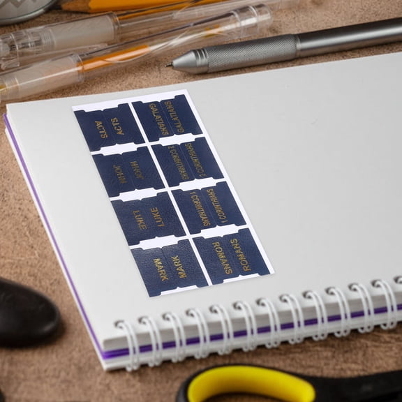 ETEREAUTY Dark Blue PU Bible Index Tabs for DIY Bookmarking and Easy Page Finding 1 Set