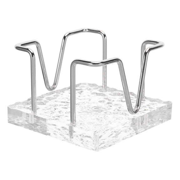 ETEREAUTY Desktop Memo Holder Stand Silver with Cube Note Storage and Modern Minimalist Design
