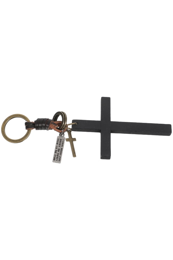 Durable Black Cross Key Holder Decorative Pendant for Car and Home Keys