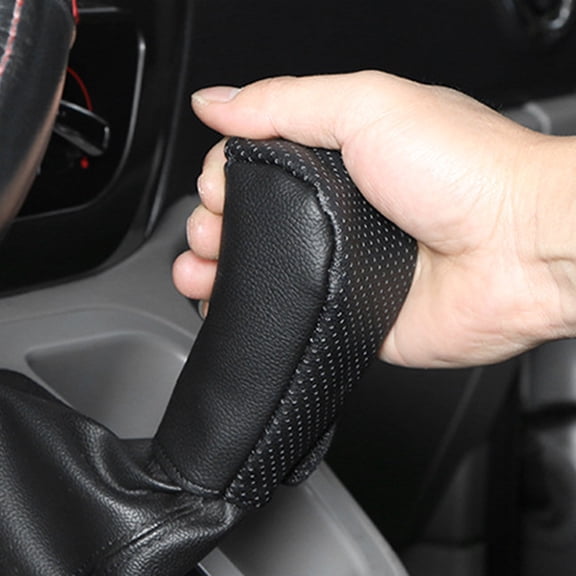 ETEREAUTY Durable Black Parking Brake and Gear Shift Boot Cover Easy Installation for Most Cars