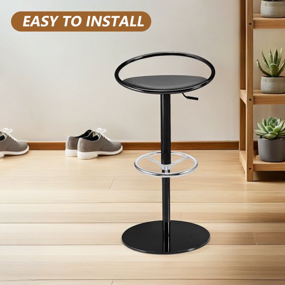 ETEREAUTY Easy Install Bar Stool Footrest Ring Replacement with Polished Metal Surface