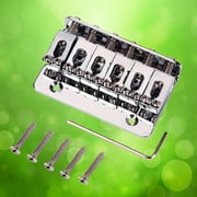 ETEREAUTY Electric Guitar Bridge Plated Silver Metal 6 String Hard Tail Adjustable Bass Bridge