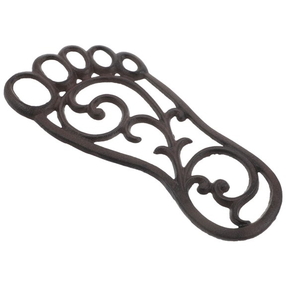 ETEREAUTY Footprint Design Light Brown Iron Step Mat Outdoor Garden Path Stone for Home Entrance
