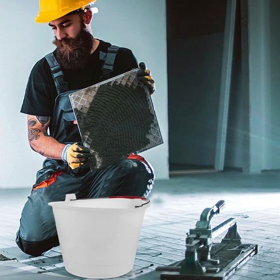 ETEREAUTY Heavy Duty Sand Bucket with Handle White for Construction 1Pack
