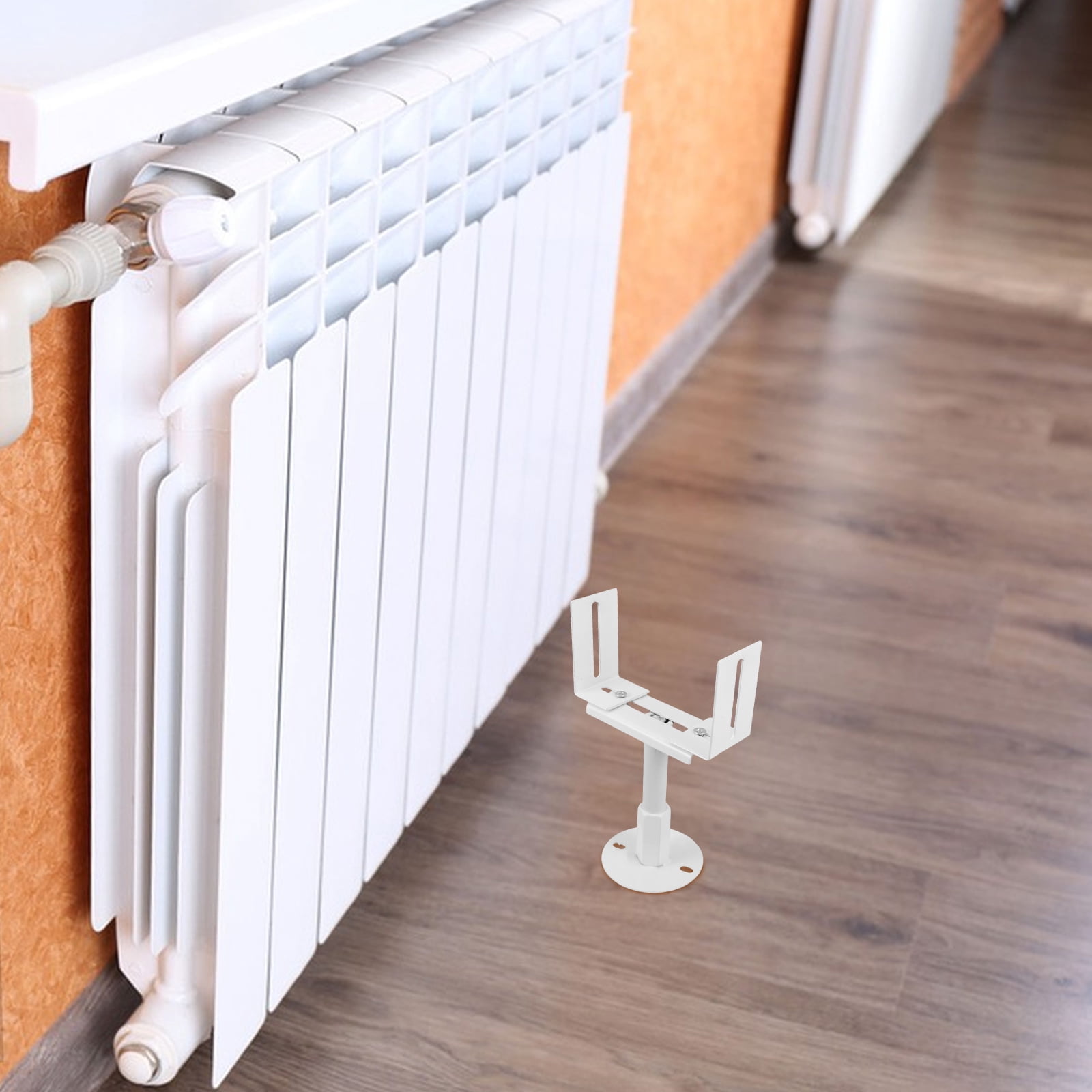 Radiator Rack ETEREAUTY Durable White Steel Radiator Floor Stand with Height ...