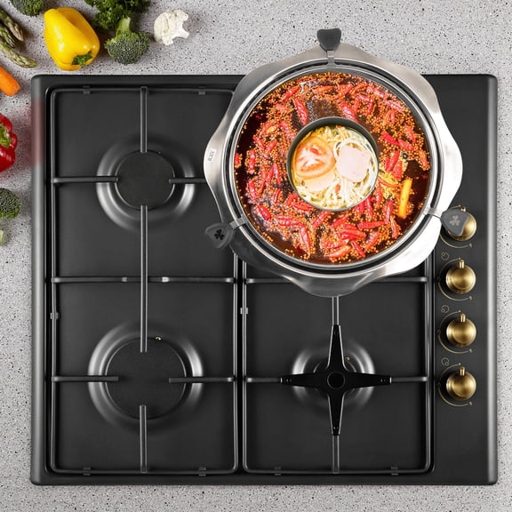 ETEREAUTY Stainless Steel Rotary Hot Pot with Fast Heating and Even Heat Distribution for Home