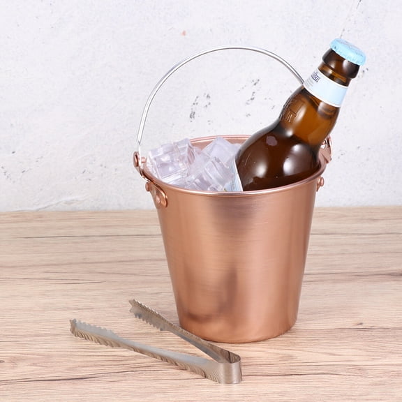 ETEREAUTY Ice Buckets Parties Insulated Copper Aluminum Alloy Ice Storage 1Pcs