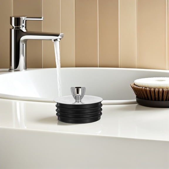 ETEREAUTY Kitchen Bathroom Drain Stopper Sewer Cleanout Cap with Quick Installation Black Rubber
