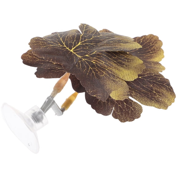 ETEREAUTY Light Brown Betta Fish Leaf Resting Bed Artificial Aquarium Plant with Suction Cup