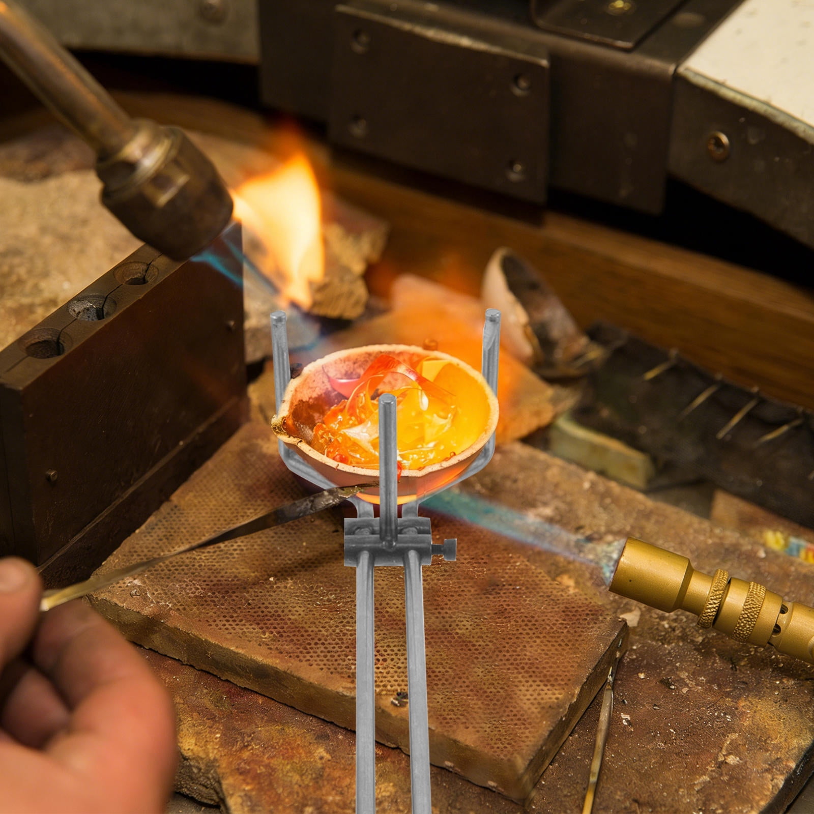 ETEREAUTY Professional Ceramic Crucible Tongs with Insulated Grip for Metal Melting