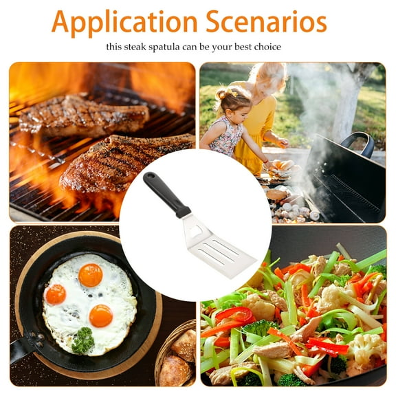 ETEREAUTY Flat ula Metal Cooking Utensil with Silver Finish for Home Cooking 1Pack