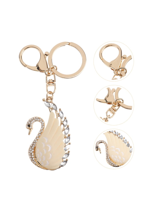 Novel Design Key Holder 1Pcs Swan Key Fob Crystal Alloy for Women
