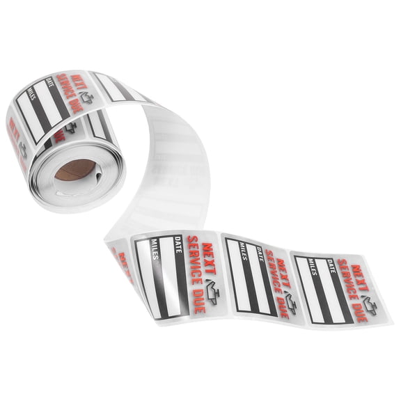 ETEREAUTY Oil Change Stickers Roll Removable Adhesive Car Label for Maintenance and Service Due Reminder
