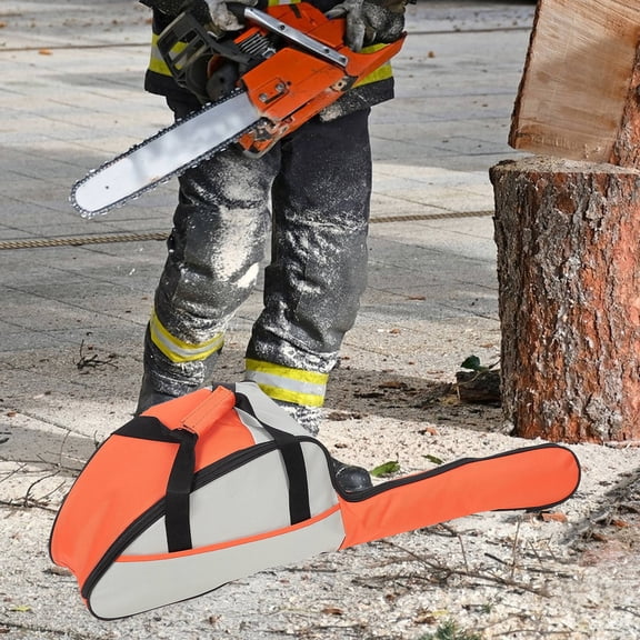 ETEREAUTY Orange Chainsaw Carrier Utility Tote Bag for Organized Logging Tool Storage