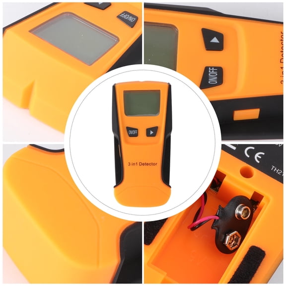 ETEREAUTY Orange Handheld Metal Finder and Wall Detector with Ergonomic Grip and Auto Reset