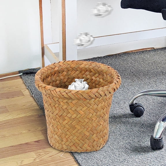 ETEREAUTY Orange Woven Storage Basket Suitable for Laundry Kitchen and Bathroom Areas