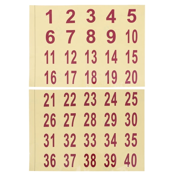 ETEREAUTY PVC Waterproof Number Stickers Red for Garden Flower Pots and Clothes Decor