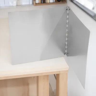 ETEREAUTY Plated Silver Metal Splatter Screen Foldable Design Reusable Stove Backsplash Protector for Kitchen