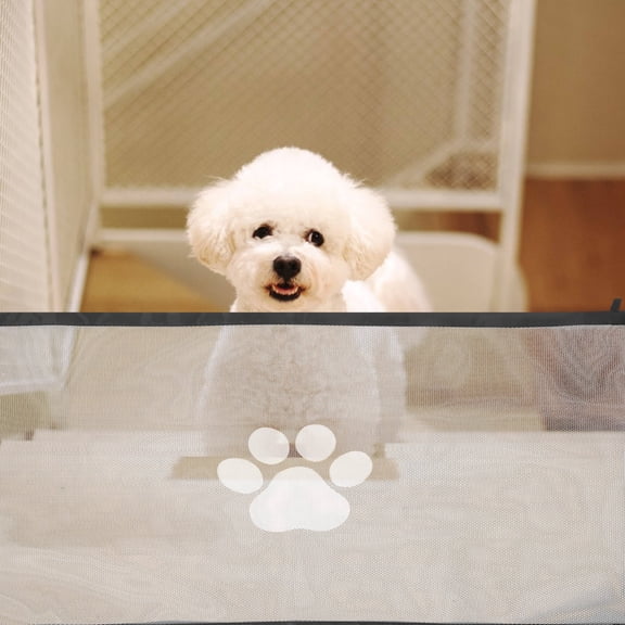 ETEREAUTY Portable Black Mesh Dog Car Barrier Gate with Foldable Design and Comfortable Ventilation