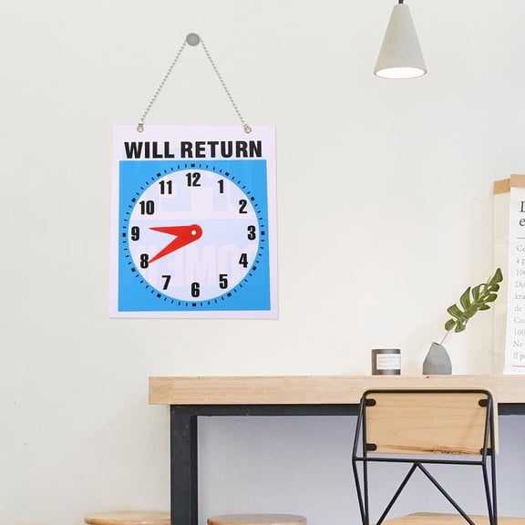 ETEREAUTY Will Return Sign PVC Lightweight Decor for Shops and Restaurants Clear Printing Assorted Color