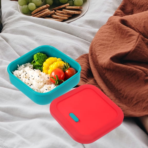 ETEREAUTY Reusable Silicone Pizza Dough Proofing Box Red Stackable Storage Container for Kitchen Use