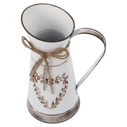 ETEREAUTY White Iron Heart-Shaped Vase Rustic Decor for Home and Events
