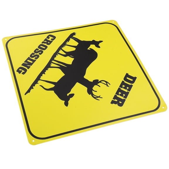 ETEREAUTY Rustic Yellow Metal Deer Wall Sign Easy Mounting for Home Yard and Outdoor Spaces