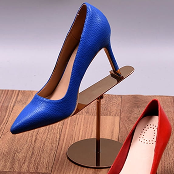 ETEREAUTY Durable Stainless Steel Shoe Display Shelf Rose Plated Gold ...