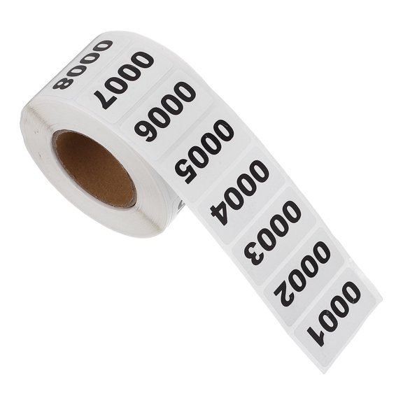 ETEREAUTY Self Adhesive Number Labels Roll White Consecutive Stickers for Office Storage and Classification