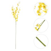 ETEREAUTY Silk Fake Flower Yellow Long Stem Artificial Oncidium for Wedding Party Decor