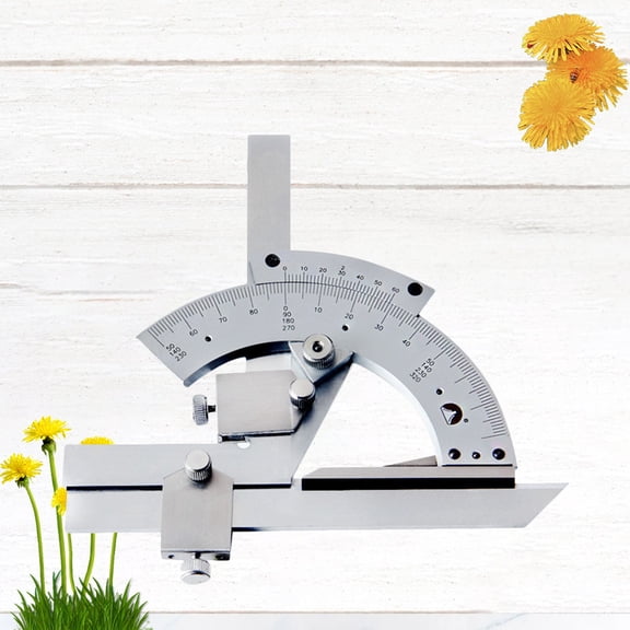 ETEREAUTY Silver Precision Goniometer Universal Protractor with Plastic Box for Convenient Angle Measuring