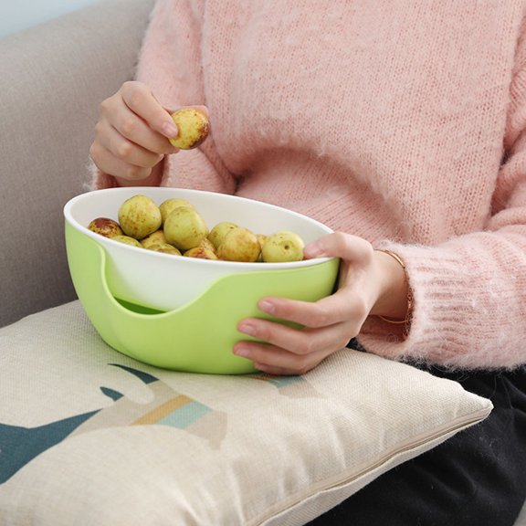 ETEREAUTY Snack Bowl with Shell Holder Double Dish for Nuts Olives and Cherries in Assorted Colors