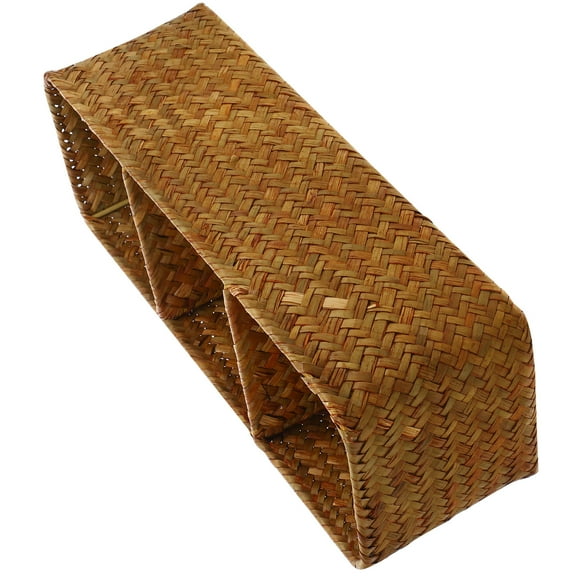 ETEREAUTY Table Top Storage Box Caramel Seagrass Storage 1Pack for Home Users