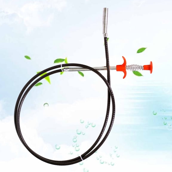 ETEREAUTY Clogged Drain Tool Pipeline Hook Spring Hair Remover Steel for Plumbing Repair 1Pack
