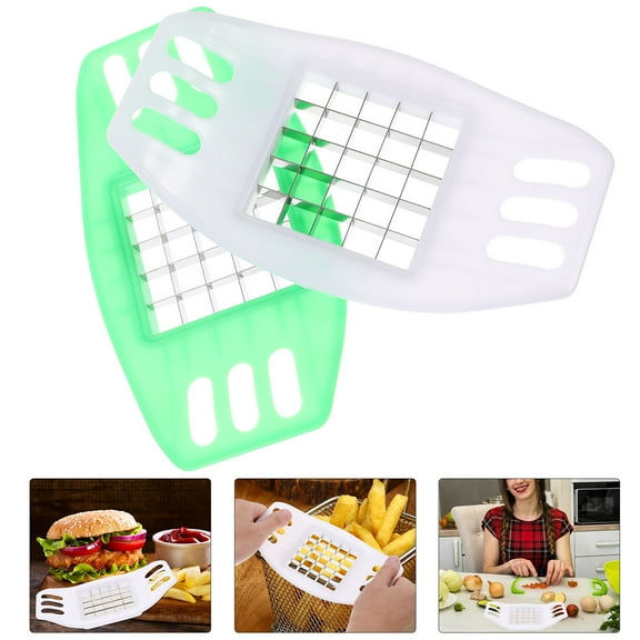 ETEREAUTY Vegetable Fruit Chopper Potato Chips Cutter with Metal and Plastic Frame Stainless Steel Blades