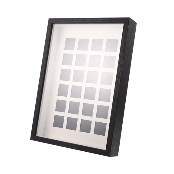 ETEREAUTY Versatile Black Wood Shadow Box for Seashells Jewelry and Rock Collection Display