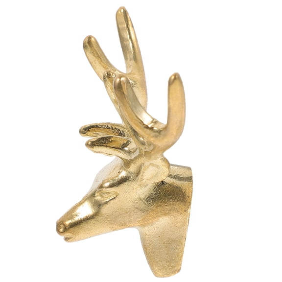 ETEREAUTY Vintage Style Golden Brass Cabinet Handle with Ergonomic Deer Head Grip