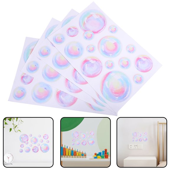 ETEREAUTY Watercolor Bubble Wall Decals for Bathtub Decor Multi Color Artistic Wall Stickers