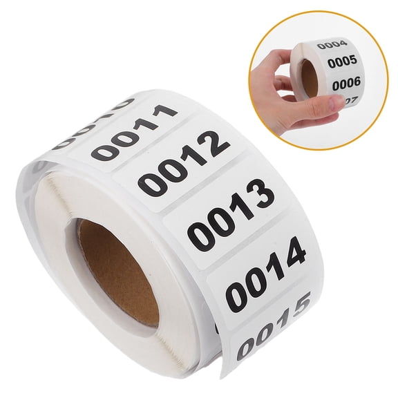 ETEREAUTY White Consecutive Number Stickers Self Adhesive Roll for Inventory Tracking and Organization