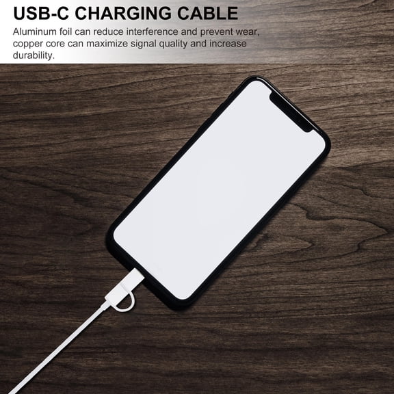 ETEREAUTY White Extension Charging Cable with Copper Core and Aluminum Foil for Durability