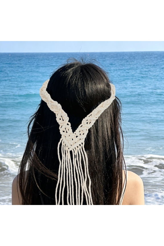 Women Woven Headband Cotton Rope Hair Decoration for Women Celebrations 1Set